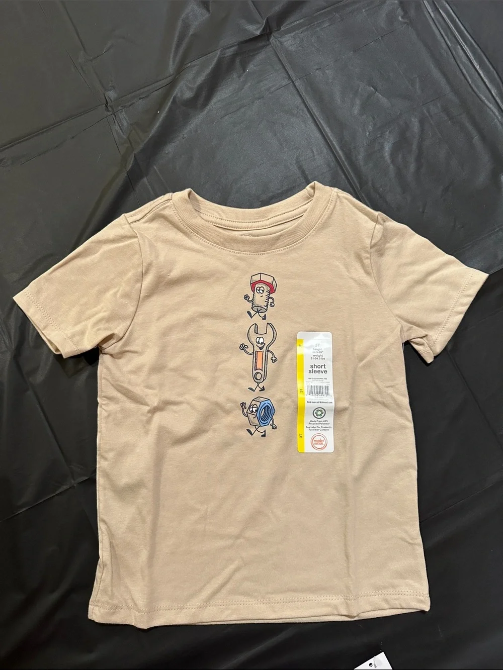 wonder nation Tan Tee with Navy Shorts Set